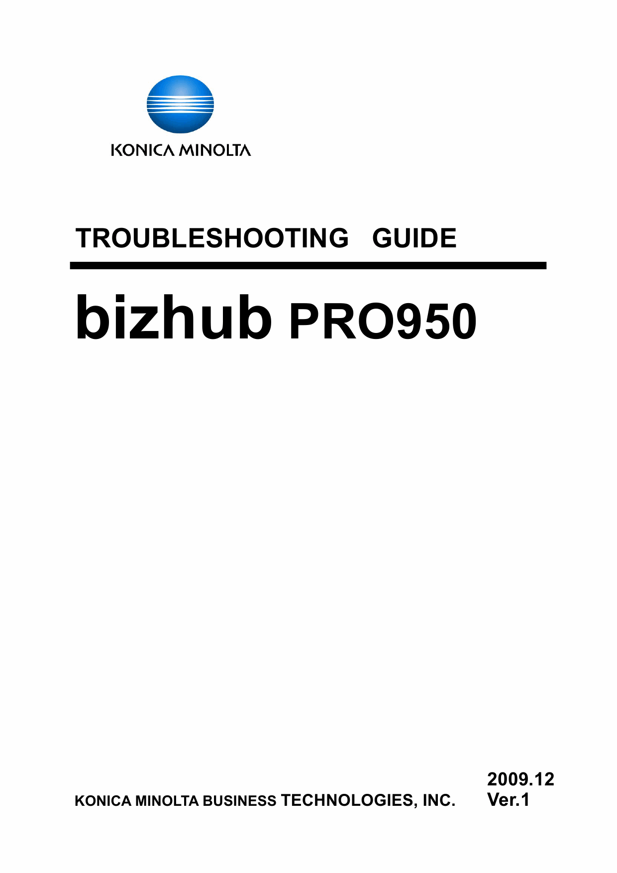 Konica-Minolta bizhub-PRO 950 TROUBLESHOOTING Service Manual-1
